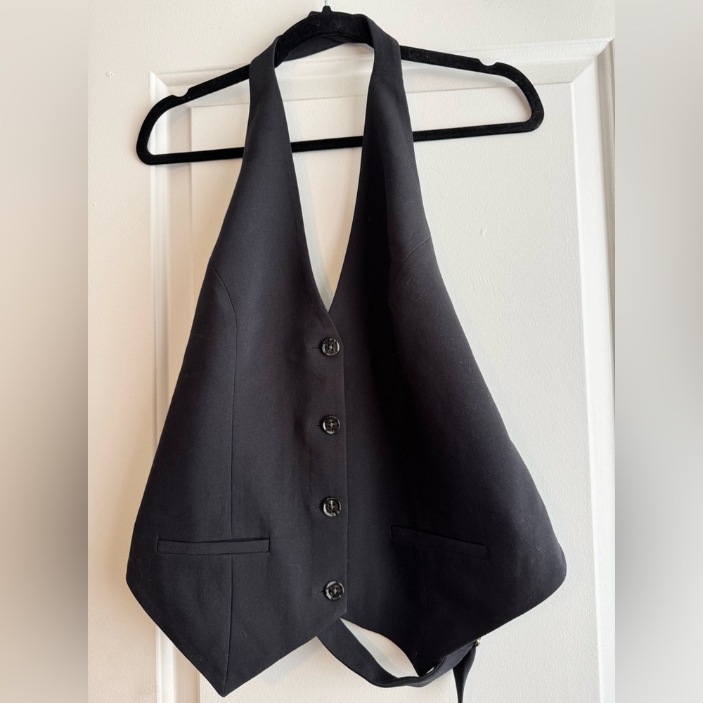 Abercrombie Black Button-Up Vest
